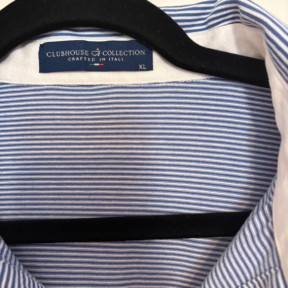Masters Clubhouse Collection Polo in Blue & White Stripes- XL - Picture 3 of 5
